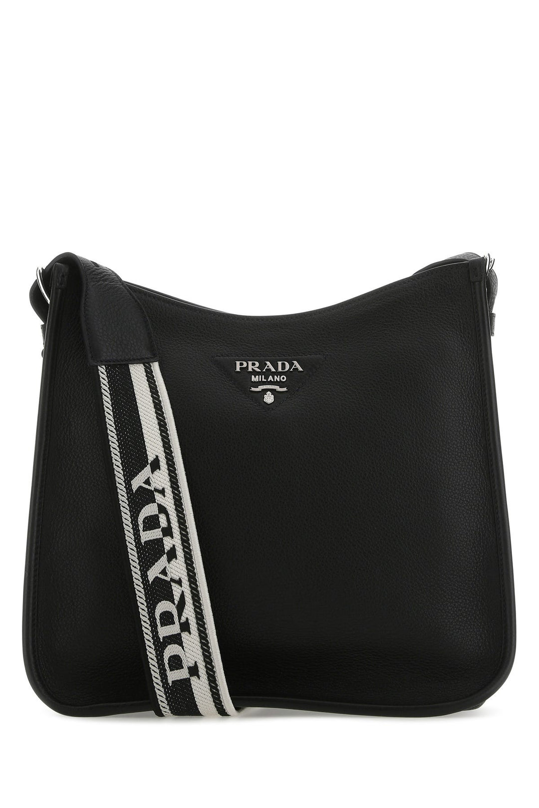 Black leather crossbody bag