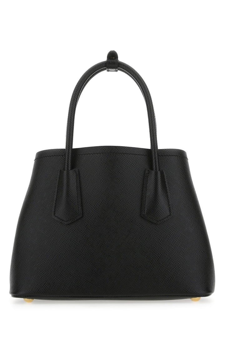 Black leather handbag