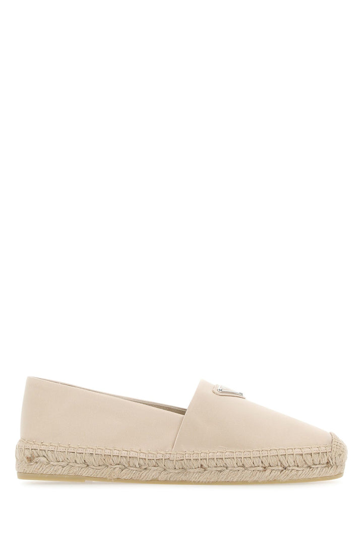 Beige satin espadrilles