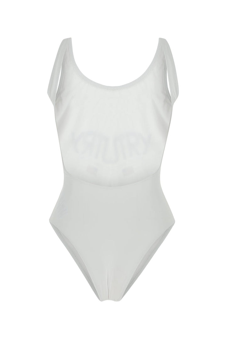 White stretch nylon swimsuit