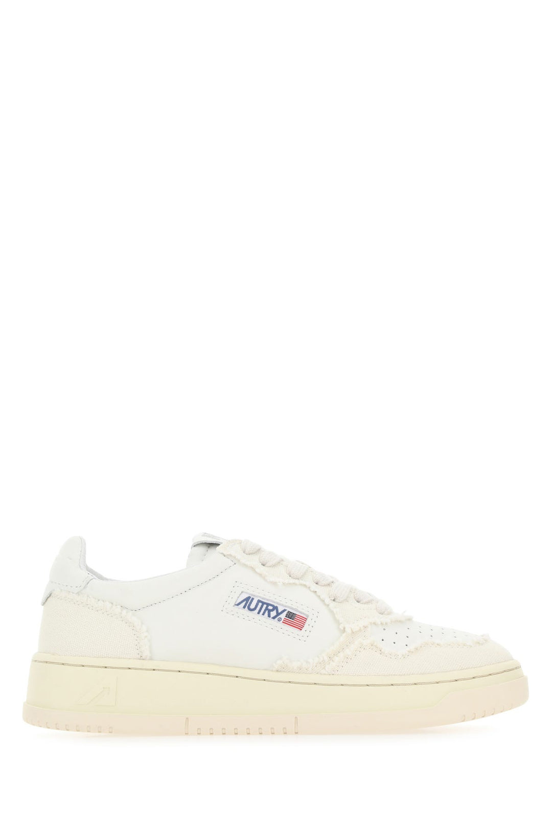 Two-tone leather and fabric Medalist sneakers