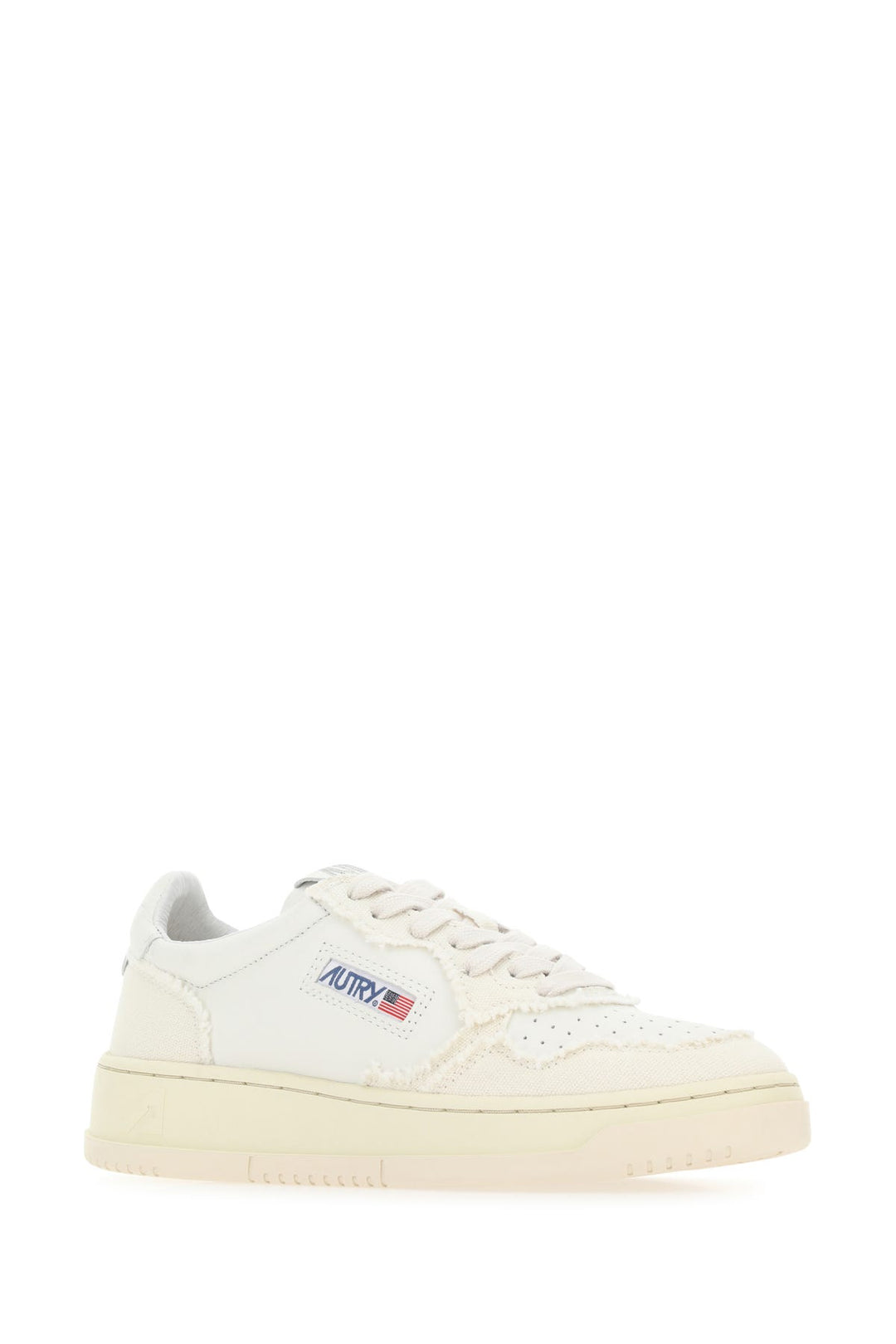 Two-tone leather and fabric Medalist sneakers