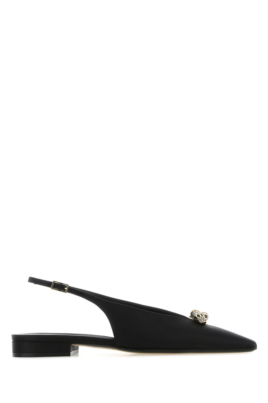 Black satin ballerinas