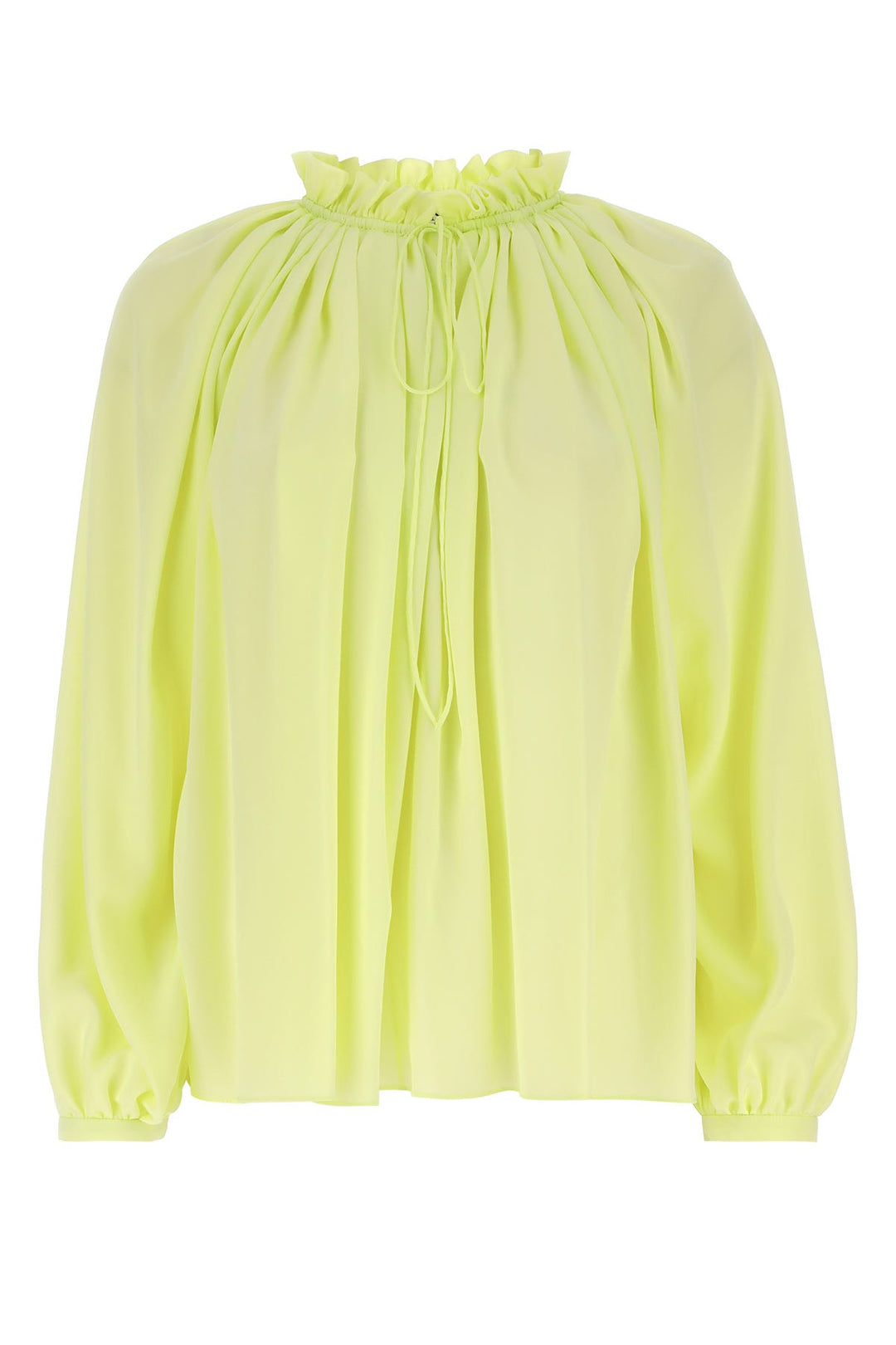 Fluo yellow polyester blouse