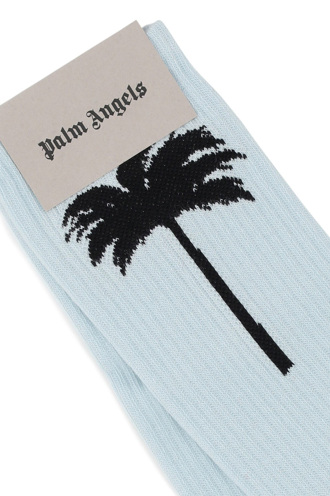 Light-blue stretch cotton blend socks