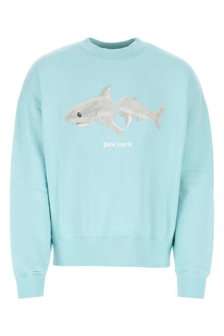 Pastel light-blue cotton sweatshirt