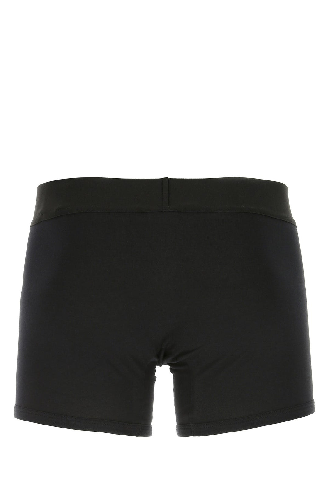 Black stretch cotton boxer set