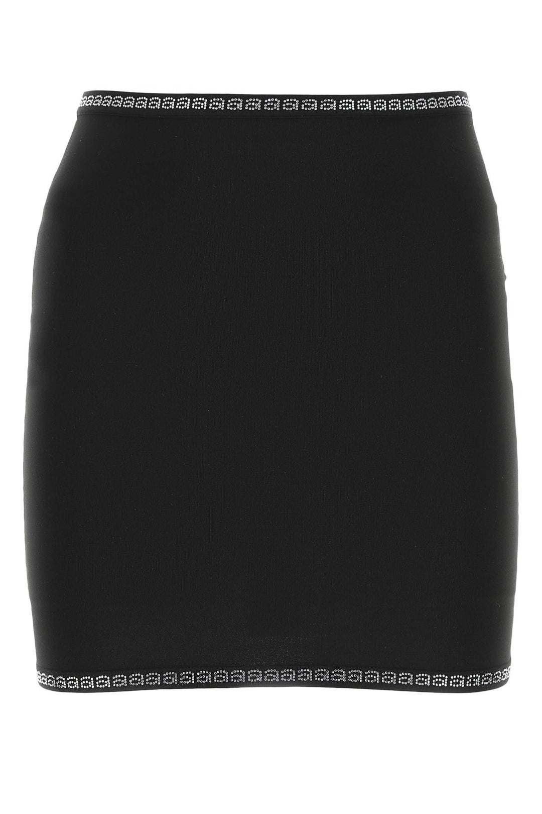 Black stretch nylon mini skirt