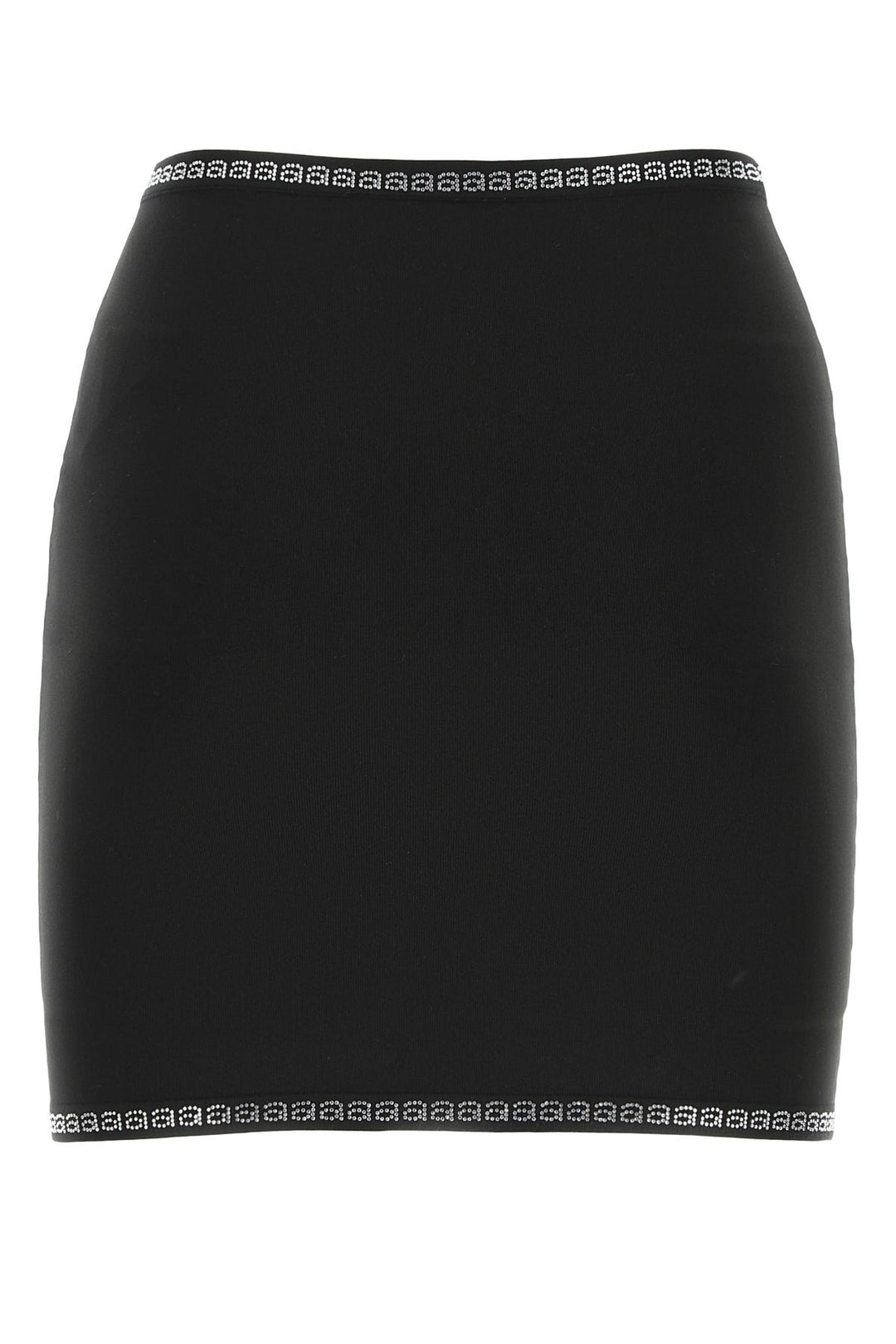 Black stretch nylon mini skirt