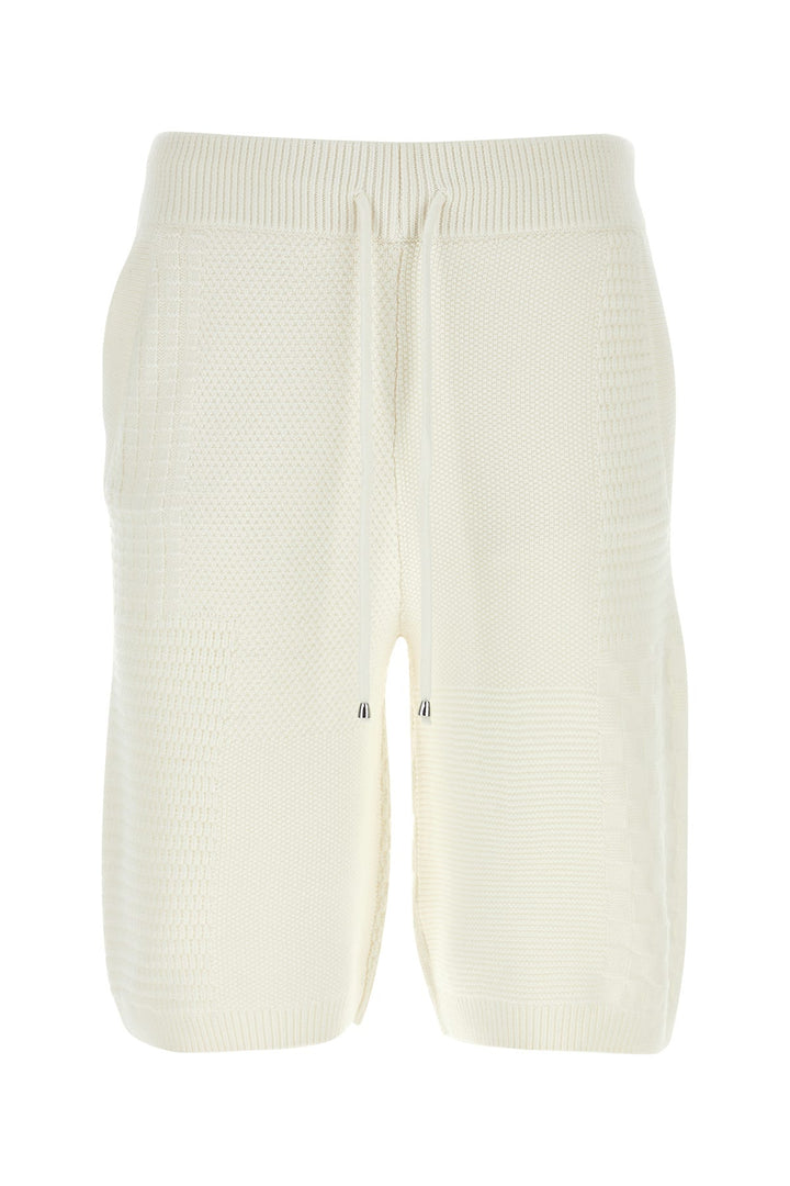 White wool and cotton bermuda shorts