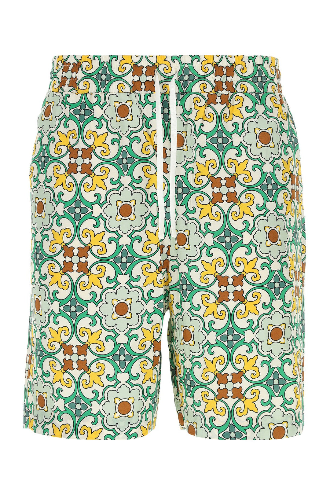 Printed viscose bermuda shorts