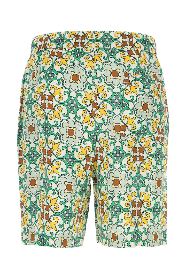 Printed viscose bermuda shorts