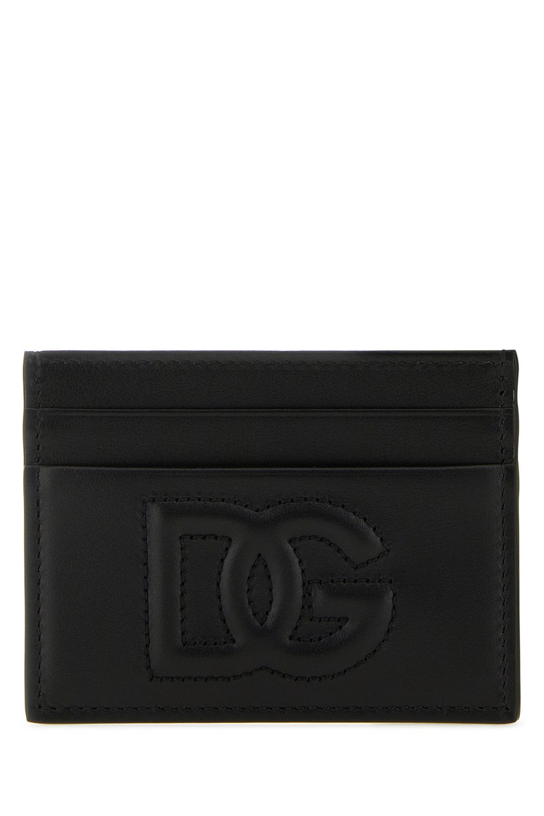 Black leather card holder