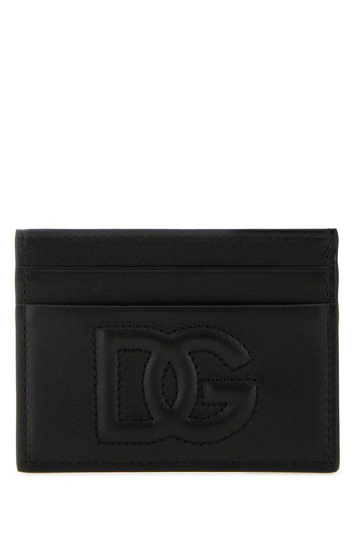 Black leather card holder