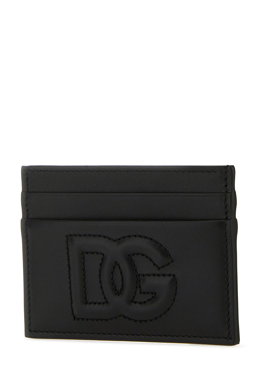 Black leather card holder