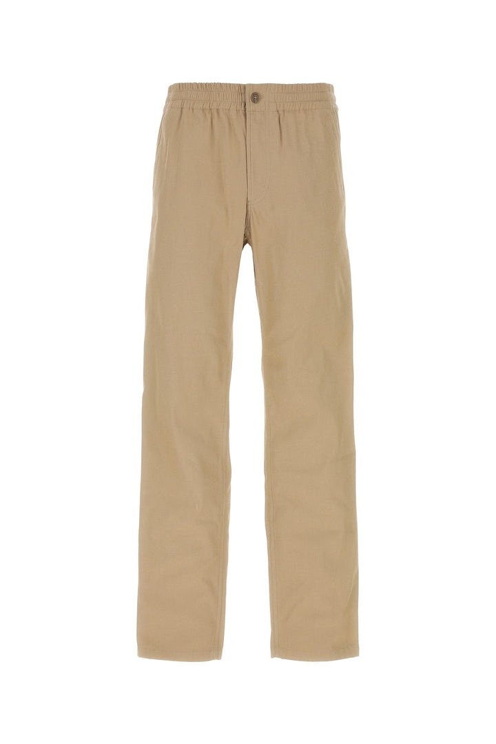 Beige cotton blend pant