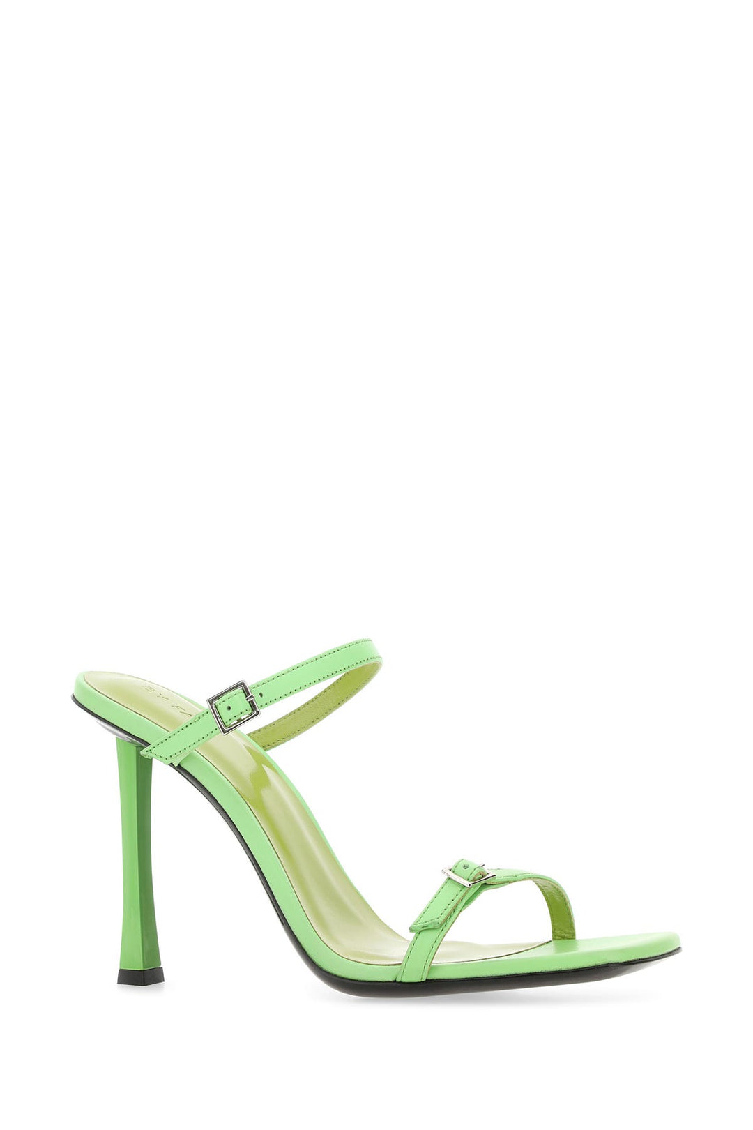 Light green leather Flick mules