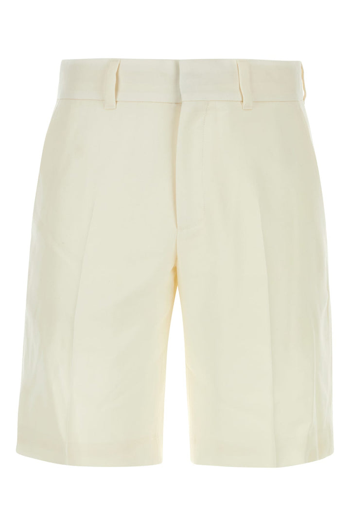 Ivory gabardine bermuda shorts