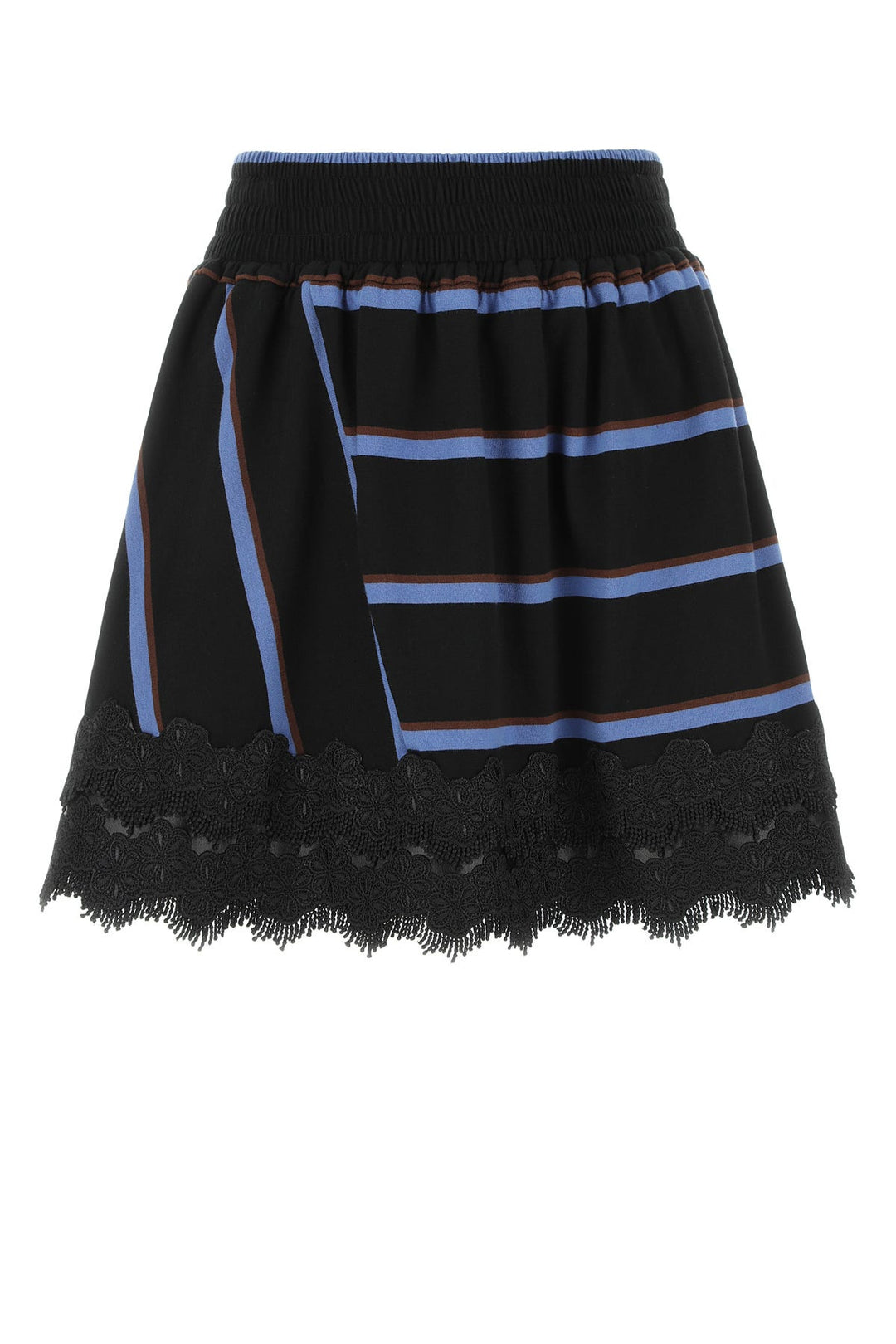 Embroidered cotton mini skirt