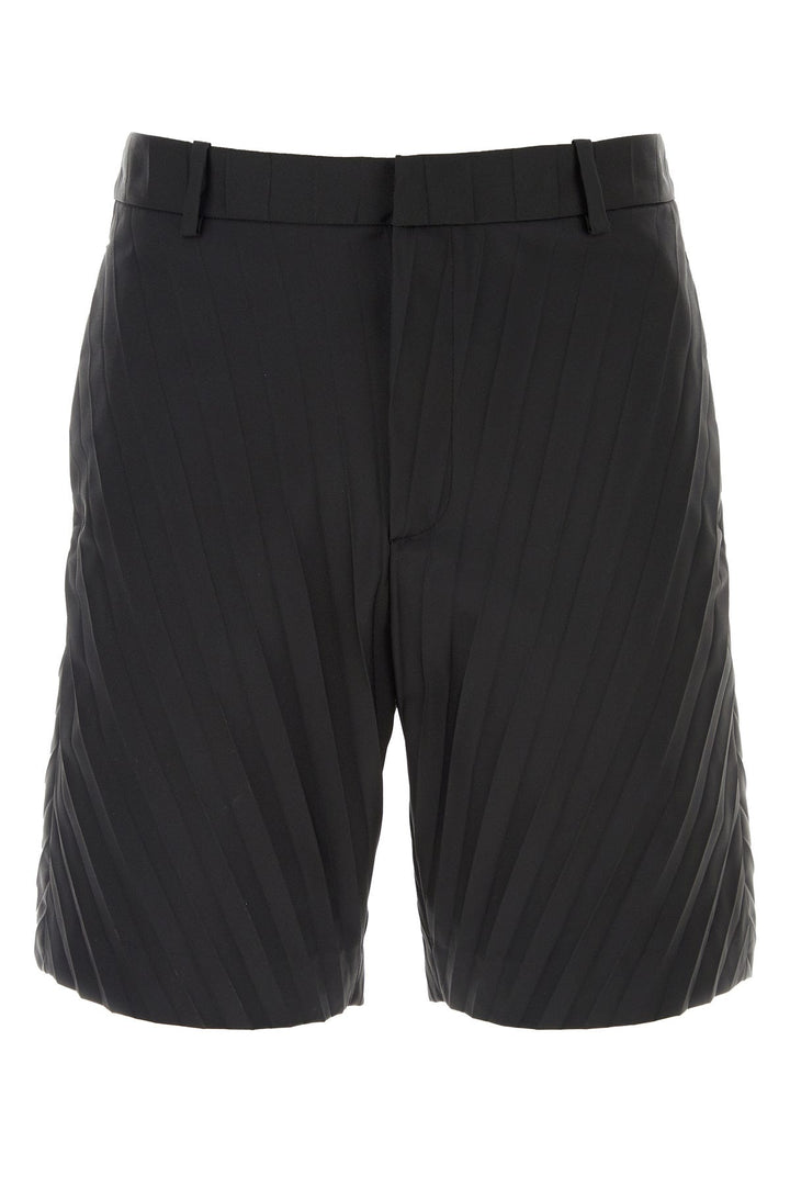 Black nylon bermuda shorts