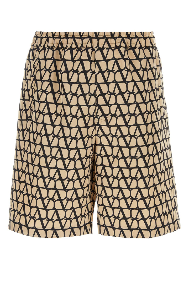 Printed silk bermuda shorts