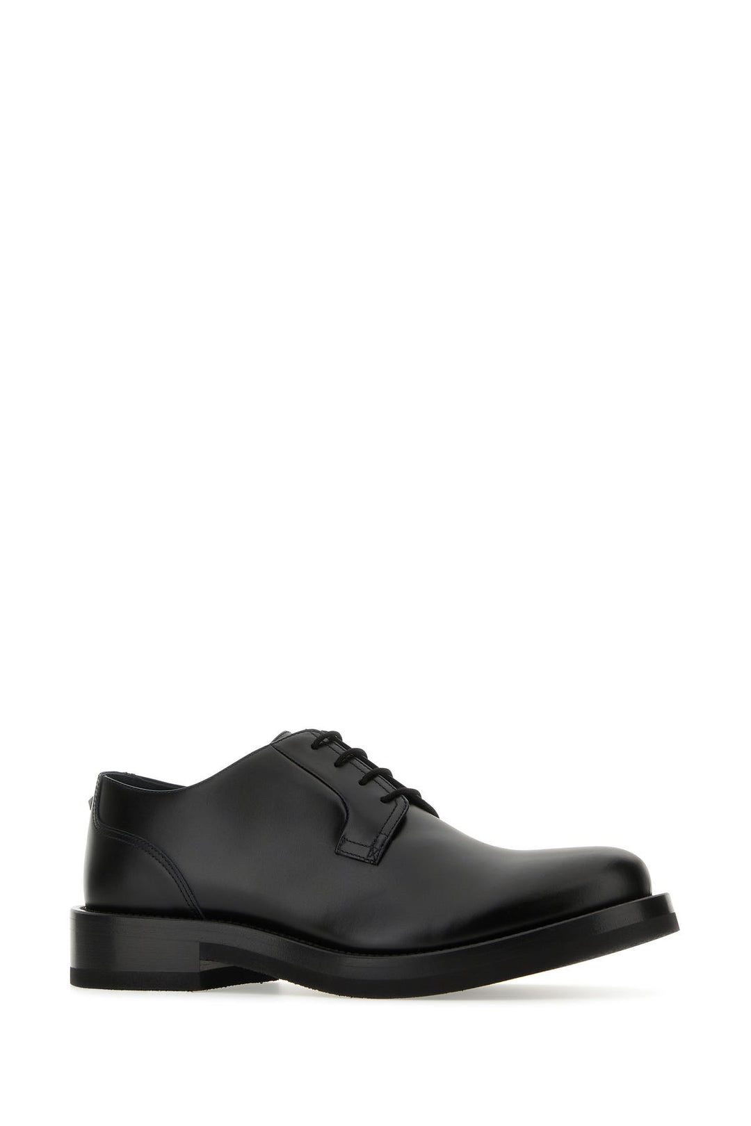 Black leather lace-up shoes