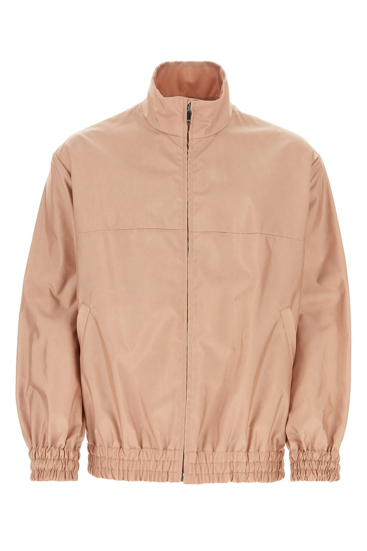 Powder pink nylon oversize windbreaker