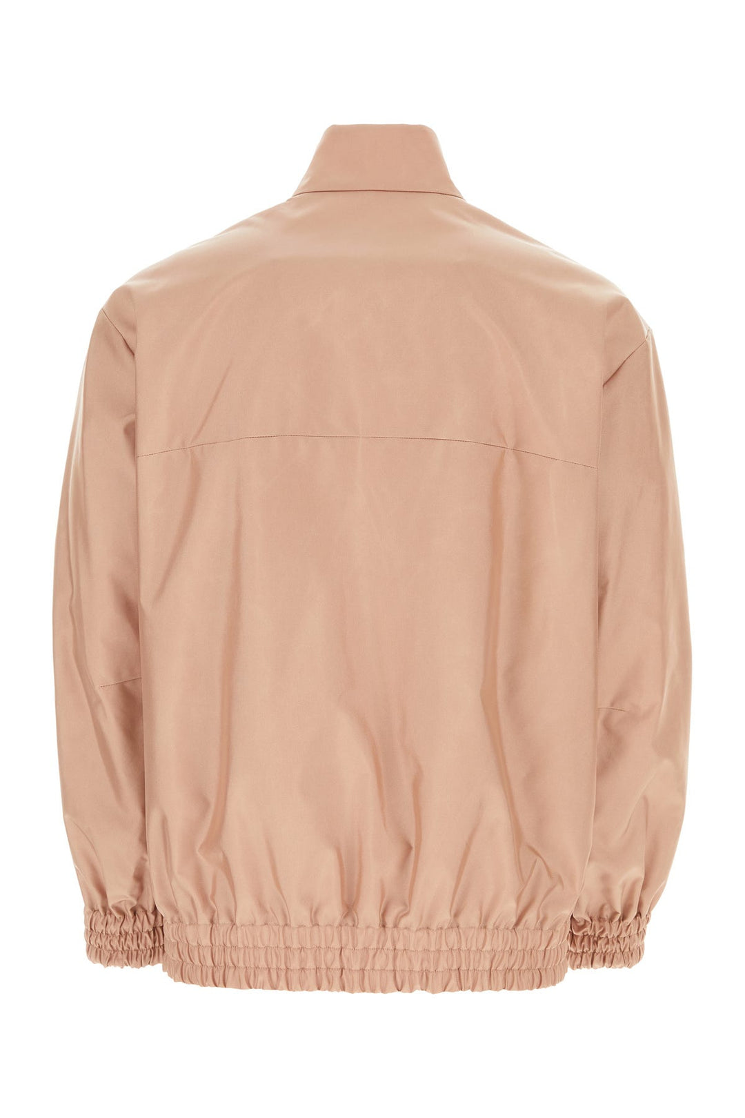 Powder pink nylon oversize windbreaker