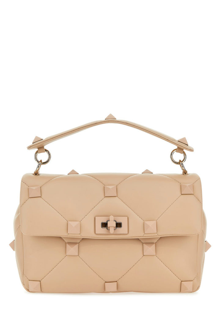 Light pink nappa leather large Roman Stud handbag