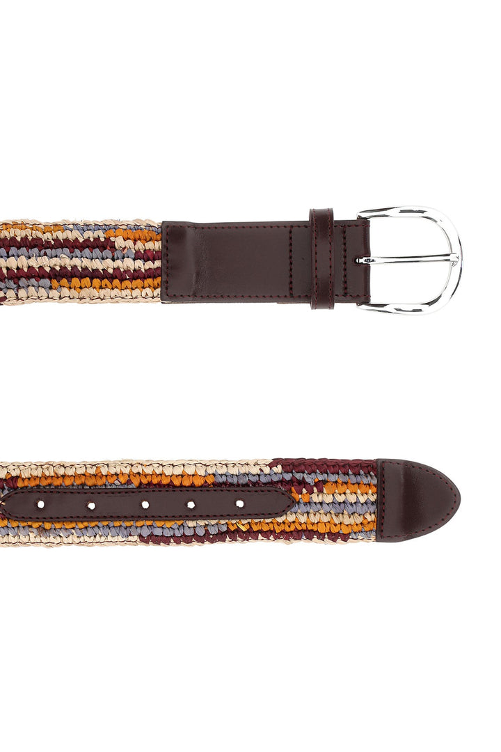 Multicolor raffia Raf belt