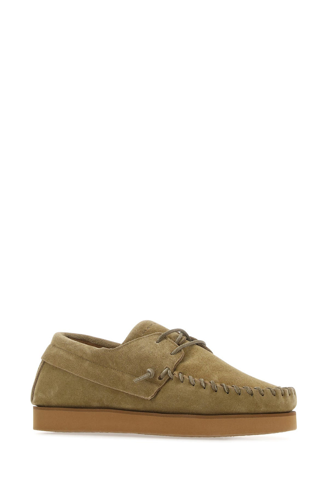 Mud suede lace-up shoes