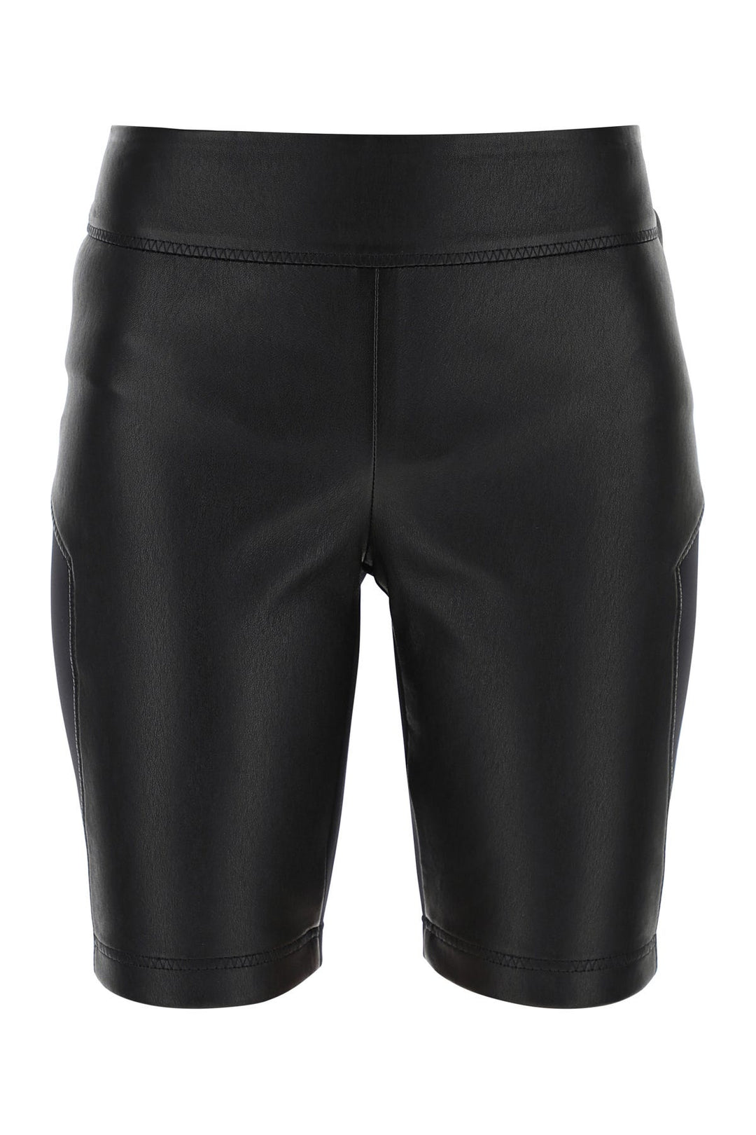 Black leather and fabric leggings