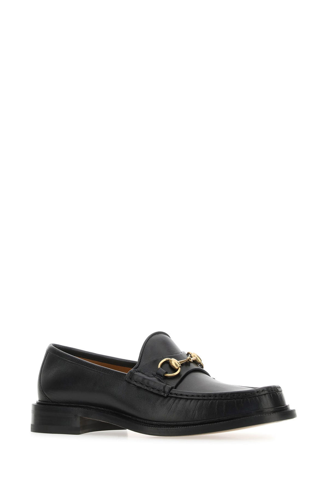 Black leather loafers