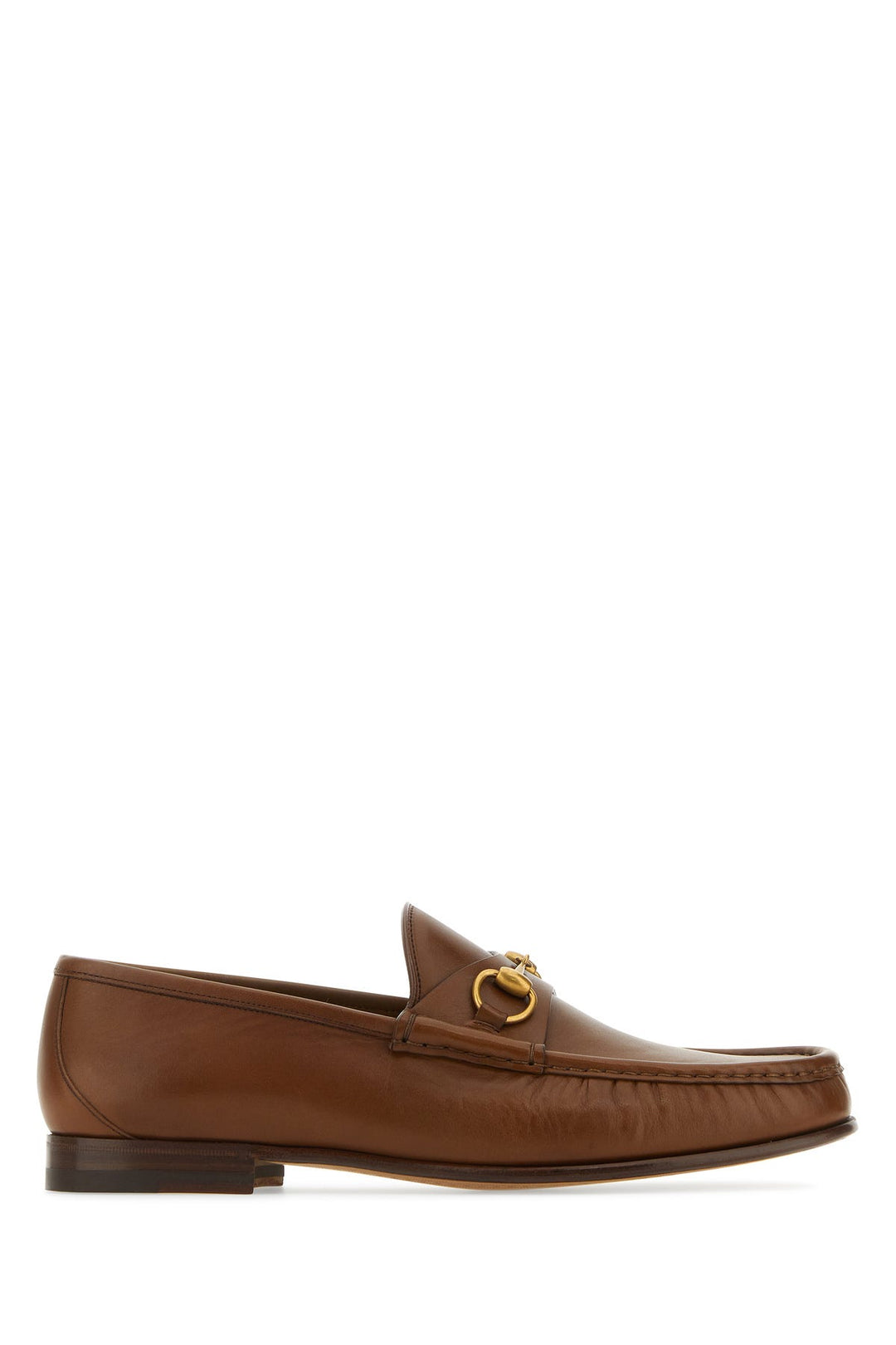 Brown leather loafers