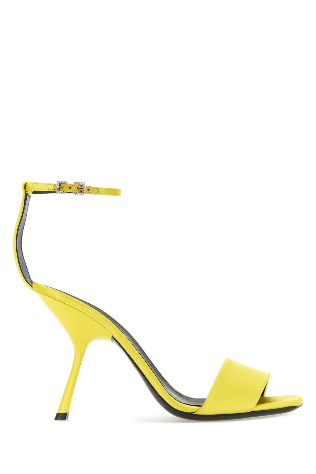 Yellow satin sandals