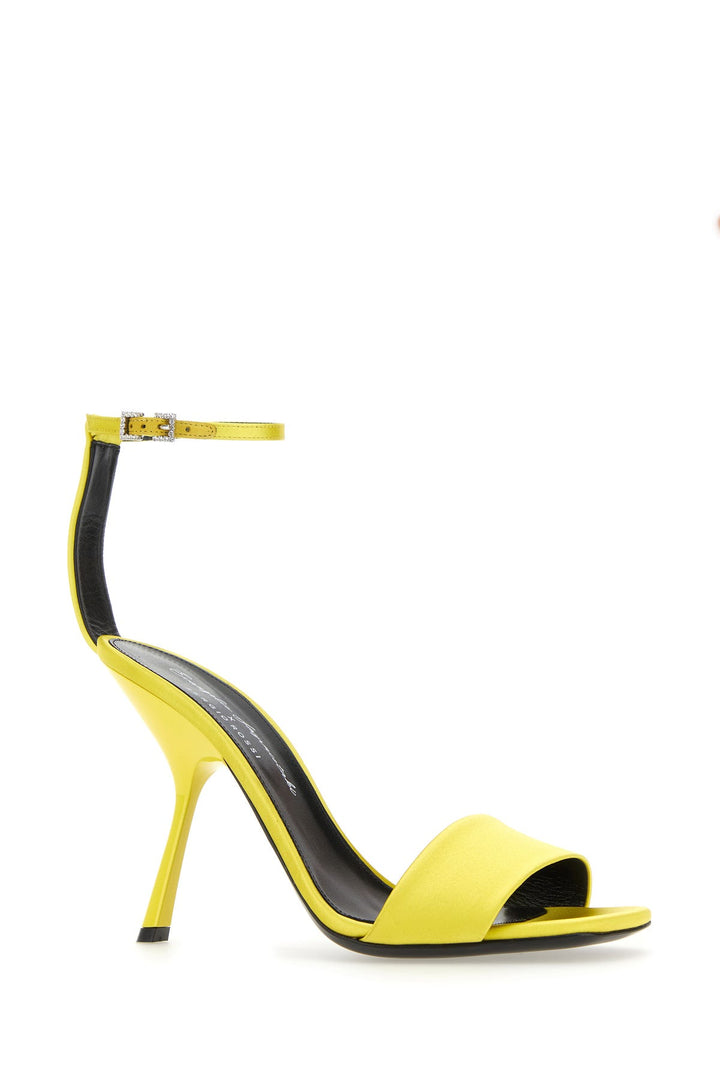 Yellow satin sandals