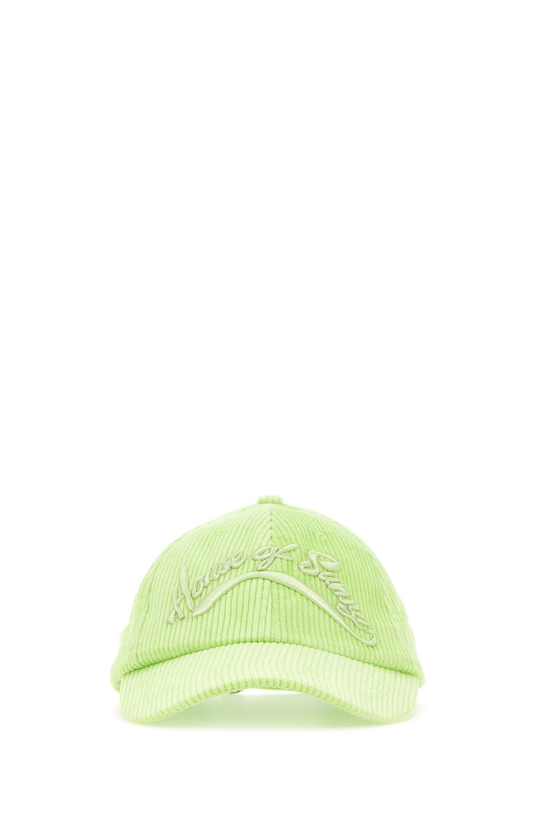 Acid green corduroy baseball cap