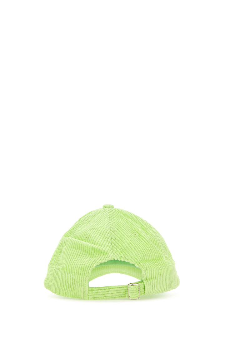 Acid green corduroy baseball cap