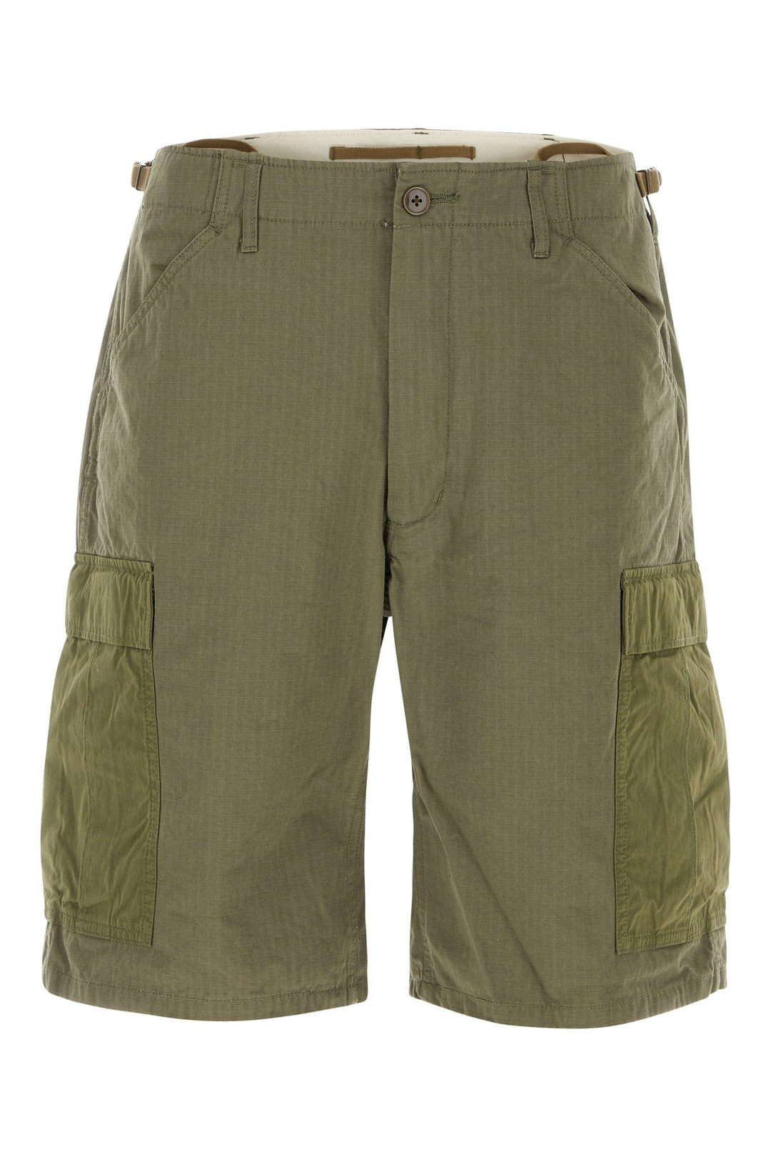 Khaki cotton blend bermuda shorts