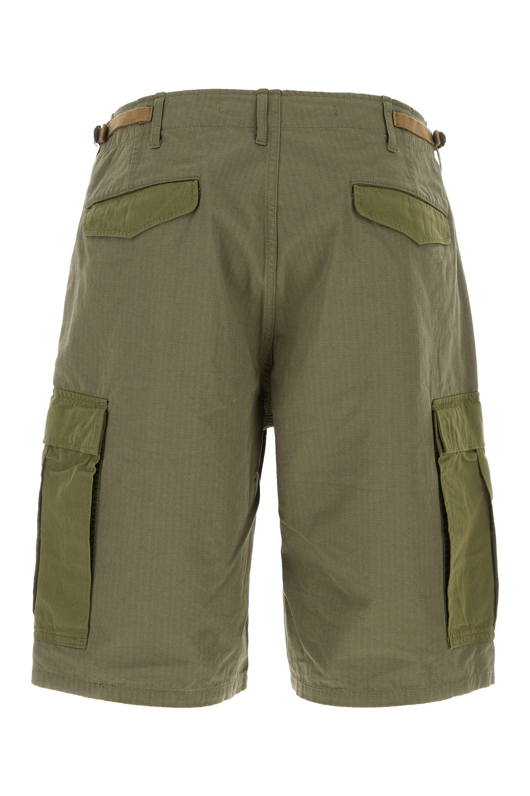 Khaki cotton blend bermuda shorts