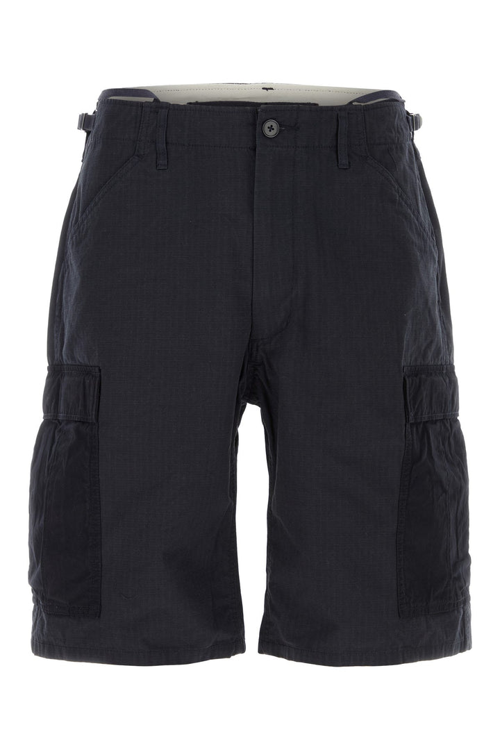 Navy blue cotton blend bermuda shorts