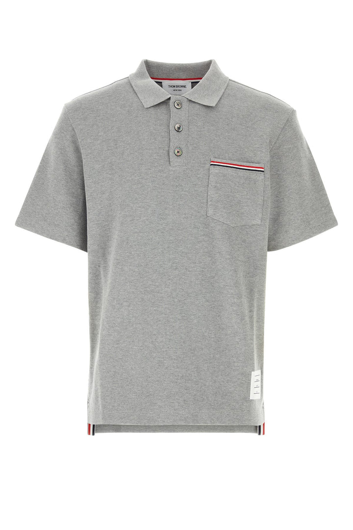 Grey cotton polo shirt