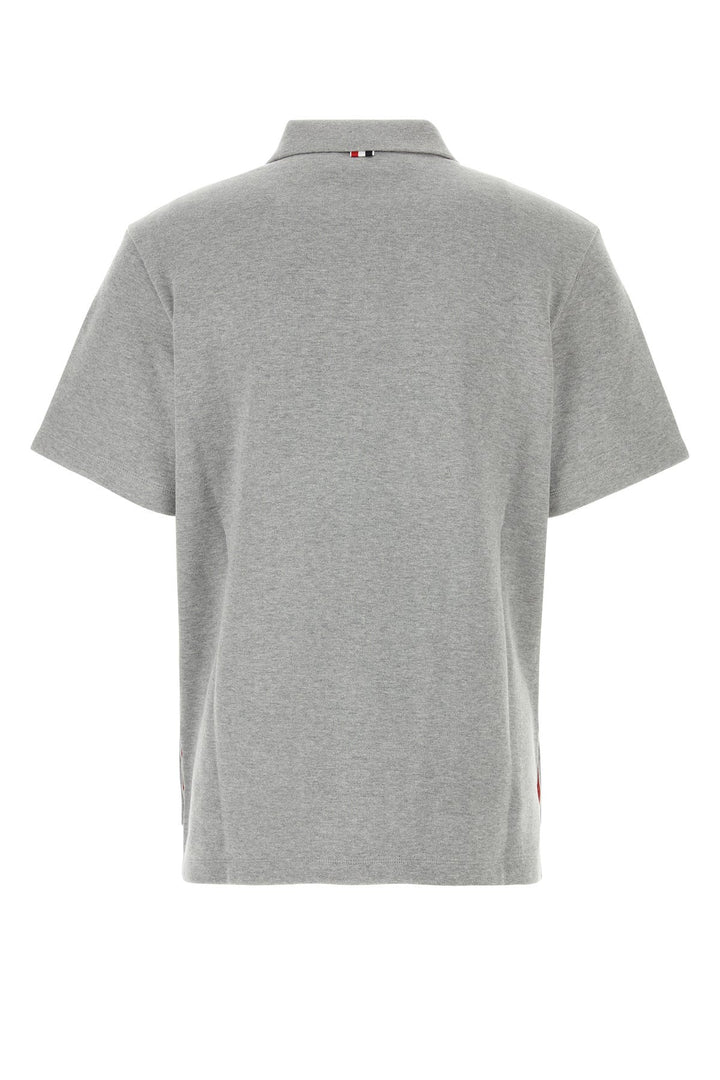 Grey cotton polo shirt