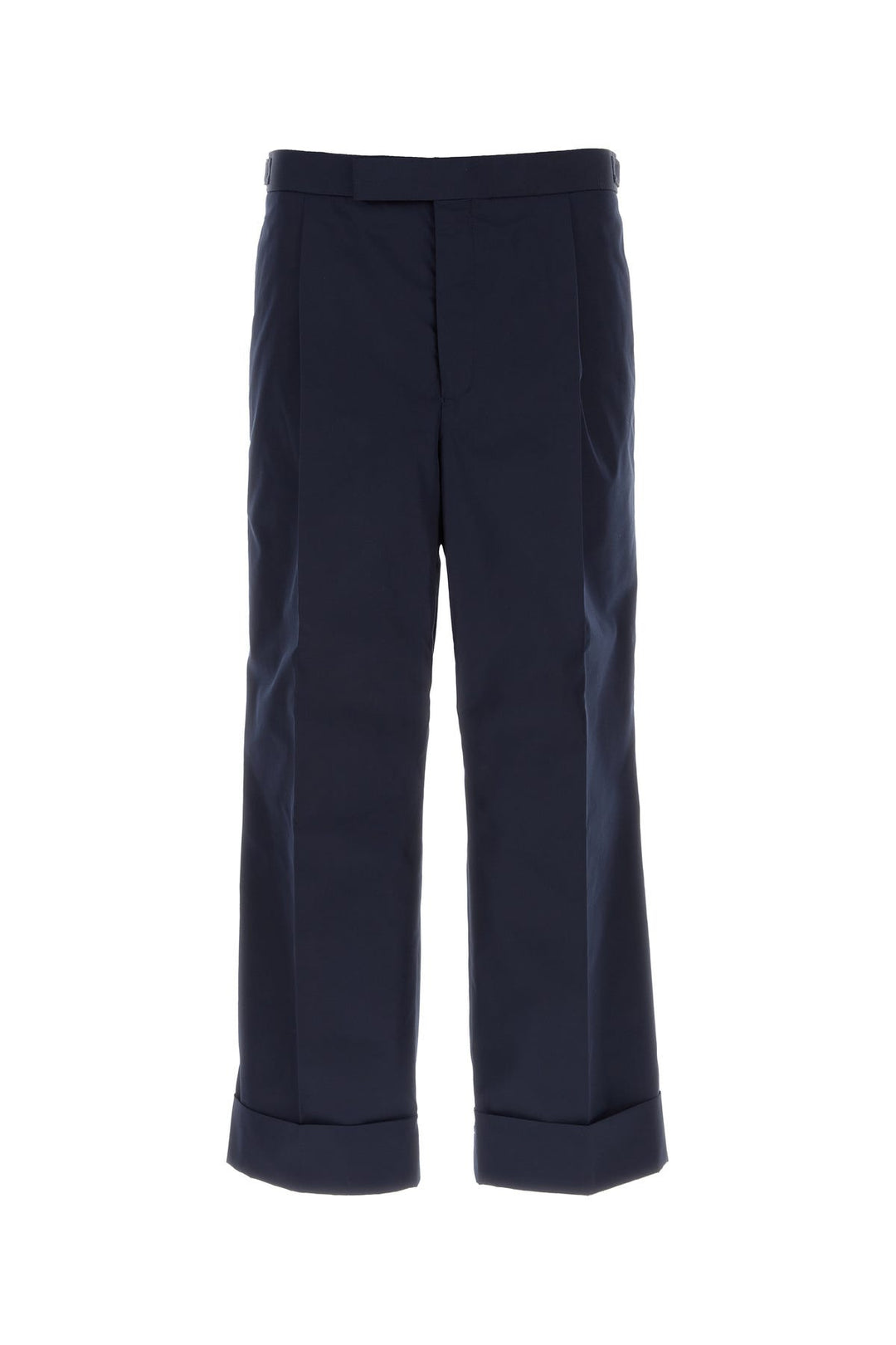 Navy blue polyester blend pant