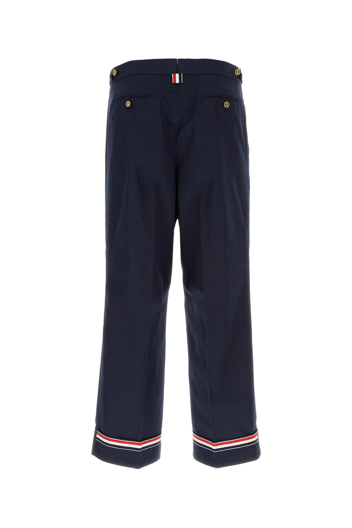 Navy blue polyester blend pant