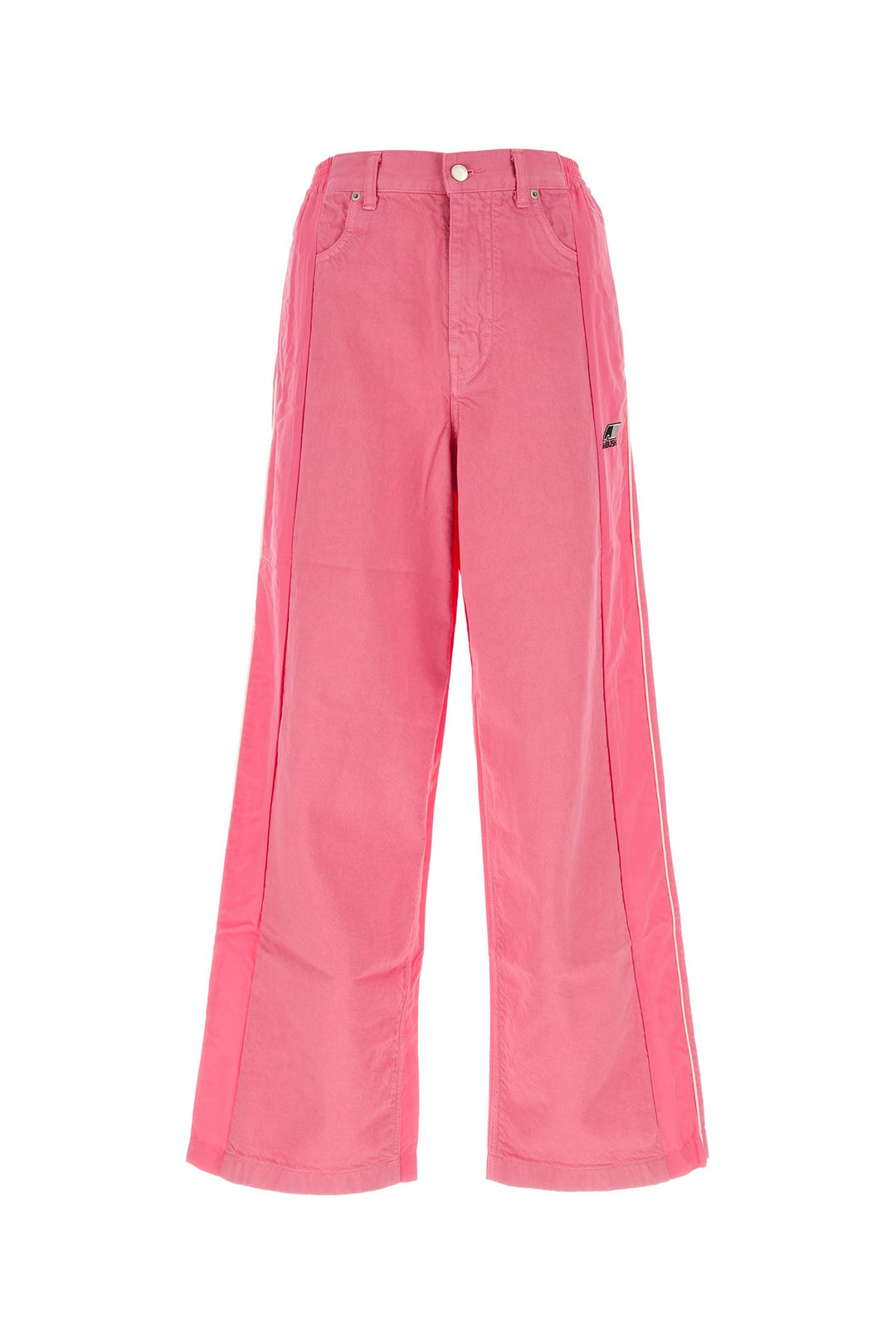 Pink cotton wide-leg pant