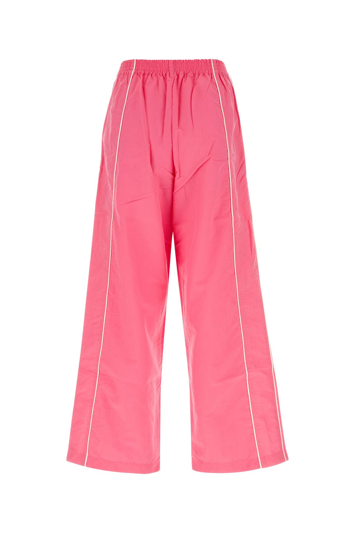 Pink cotton wide-leg pant