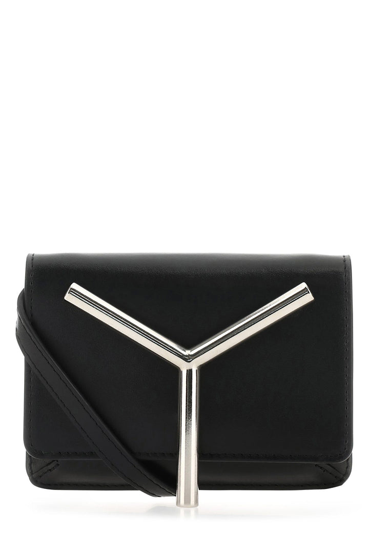 Black leather mini crossbody bag