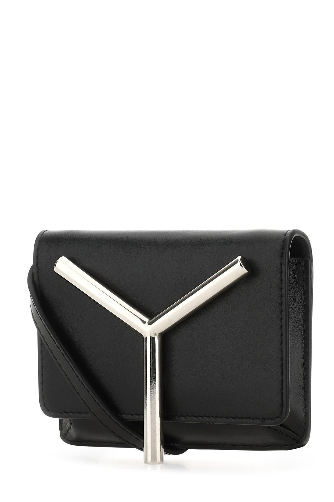 Black leather mini crossbody bag