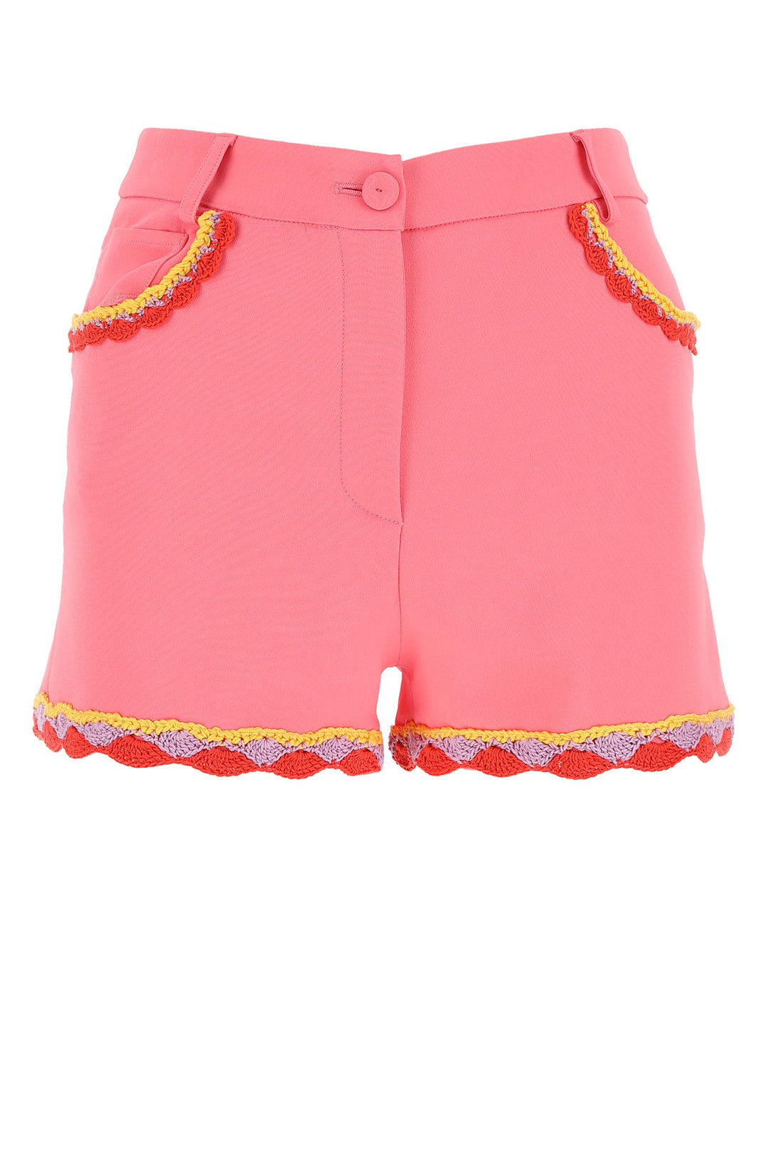 Pink stretch crepe shorts